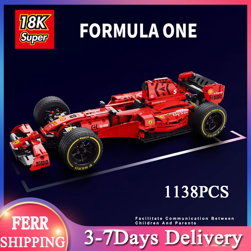 

Супер 18K K95 технический гоночный автомобиль с формулой, супер спортивные автомобили, 1138 шт. строительных блоков, кирпичи, игрушки для детей, п...