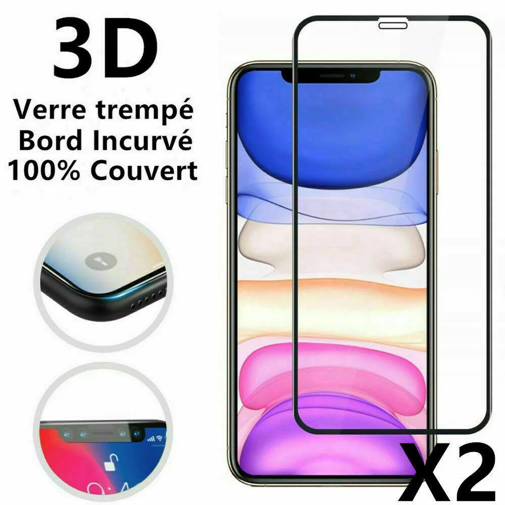 

VERRE TREMPE FOR IPHONE VITRE PROTECTION ECRAN INTEGRAL 11 12 PRO MAX SE 6 7 8 X XR