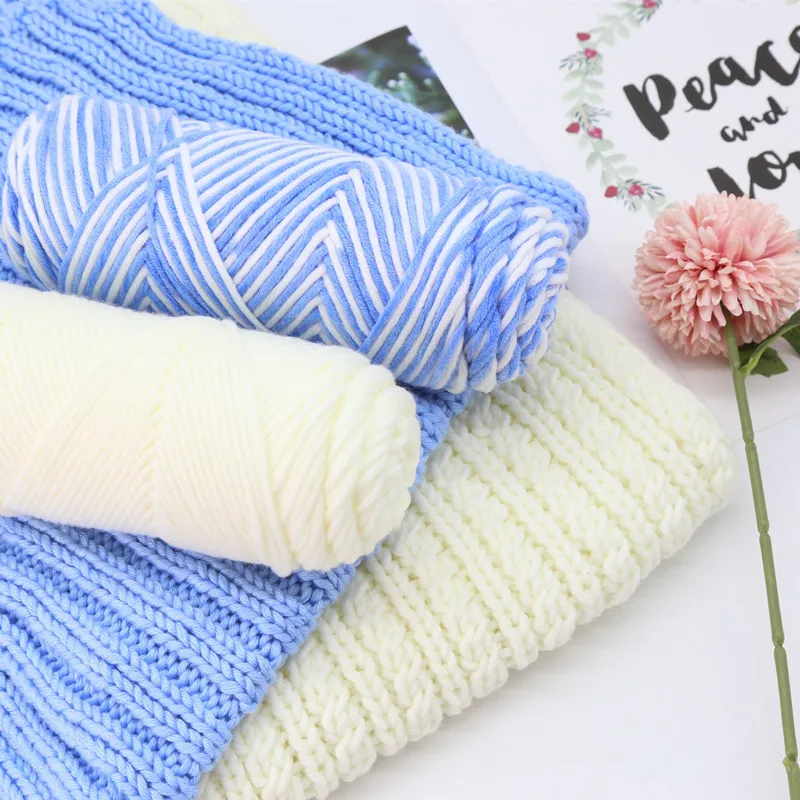 

3 Pcs / Lot Natural Soft Silk Milk Cotton Yarn Thick Yarn For hand Knitting Baby Wool crochet scarf coat Sweater weave thread