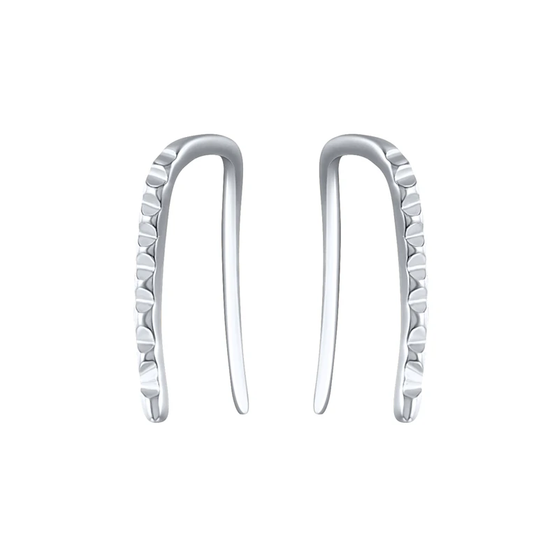 

Aide Genuine 925 Sterling Silver Minimalist Asymmetric Crystal Zircon Bohemia Style Clip On Earrings for Women's Party Jewelry