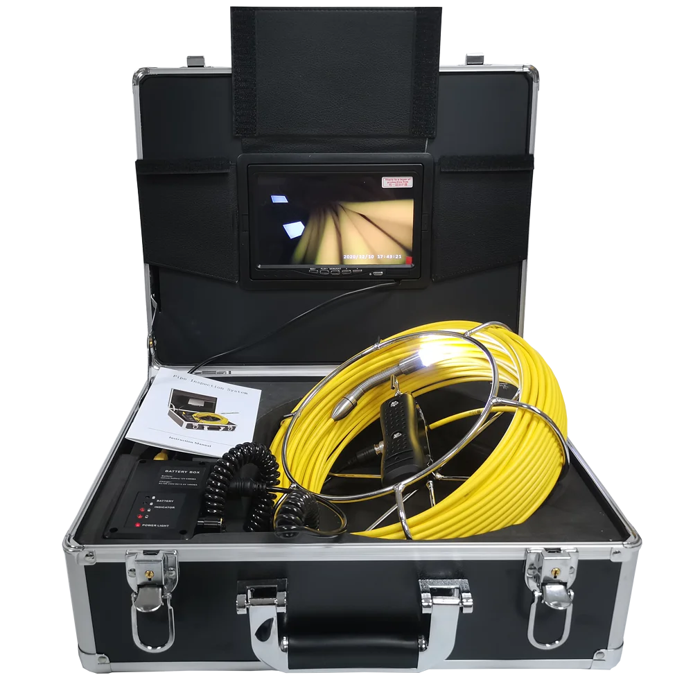 

7in LCD Screen Digital Endoscope 20-50M Industrial Borescope Pipeline Sewer Duct Inspection Snake Camera 6 LEDs Light