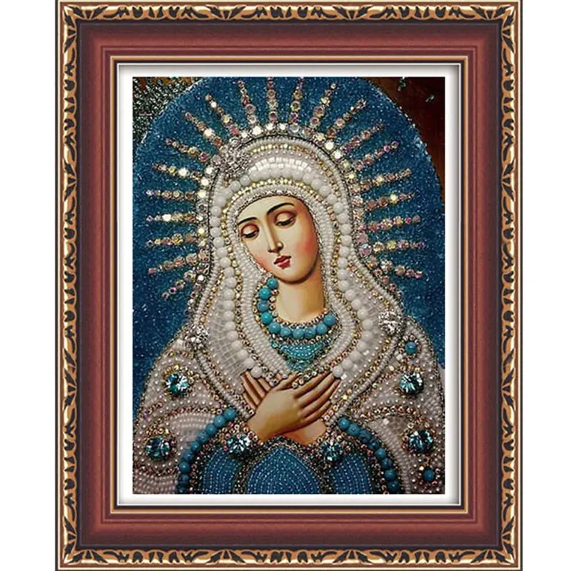 Алмазная картина 5D с изображением ортодоксальной Церкви Иисуса Мадонны