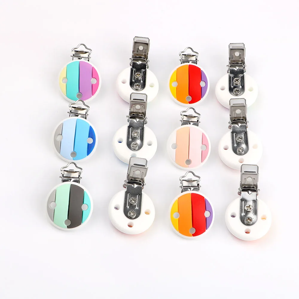 Kovict-collar de chupete de beb&eacute; con dibujos animados, accesorios masticables de silicona, sin BPA, 3 uds.-3