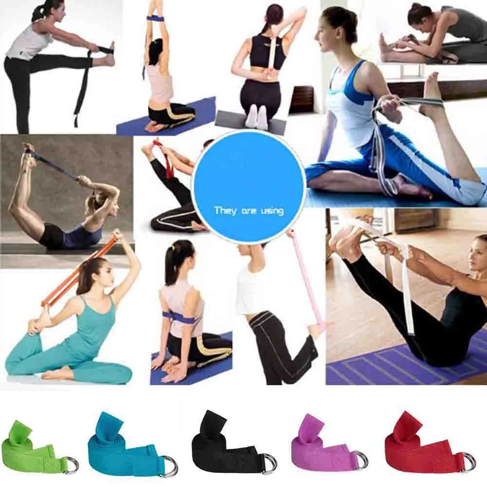Yoga supplies 180CM Adjustable D-Ring Gym Waist Sport Stretch Strap Leg Fitness Belt soft durable high quality эспандер #PY | Спорт и