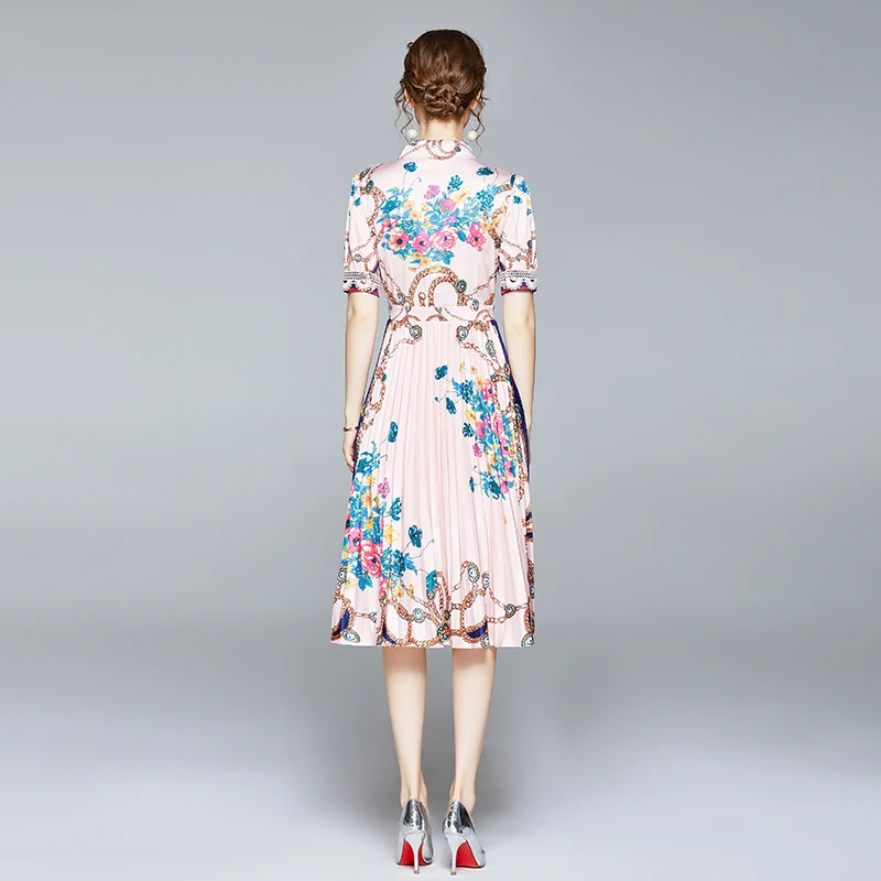 Женское модельное платье рубашка с цветочным принтом элегантное винтажное