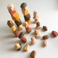 new baby toys wooden building block colored stone creative educational toys nordic style stacking game rainbow stone wooden toys