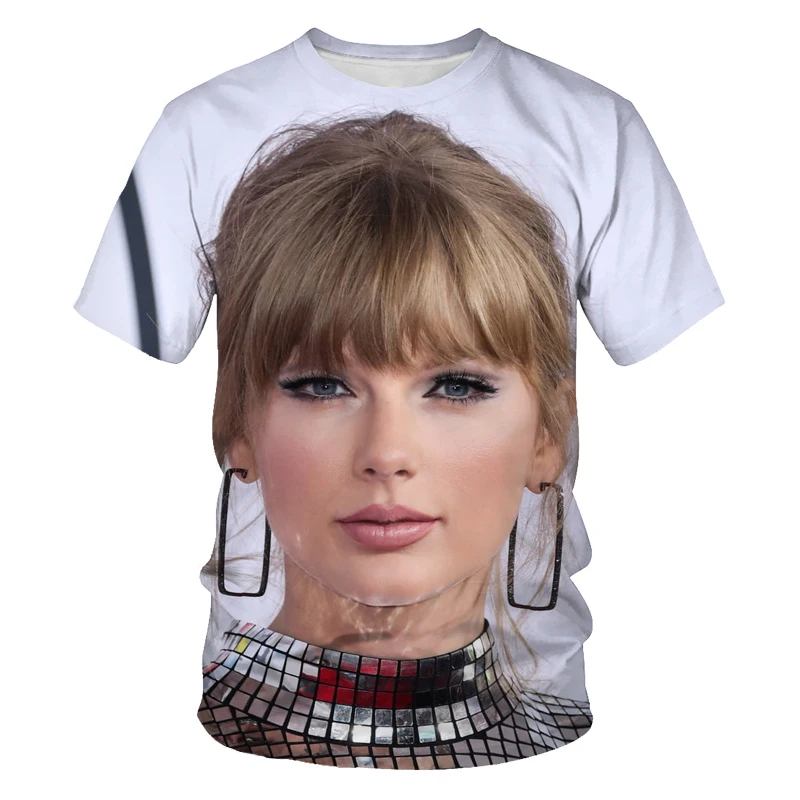 

Beauty star all-match men's and women's T-shirt streetwear personality fashion loose large size O-neck short-sleeved 3D printing