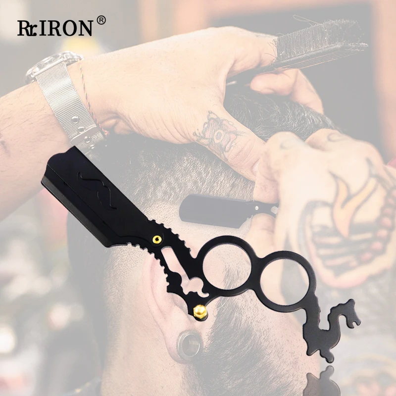 

RIRON Professional Salon Classic Straight Edge Razor Knives Beard Shaver For Men Blades Replaceable Beard Shaving Tools