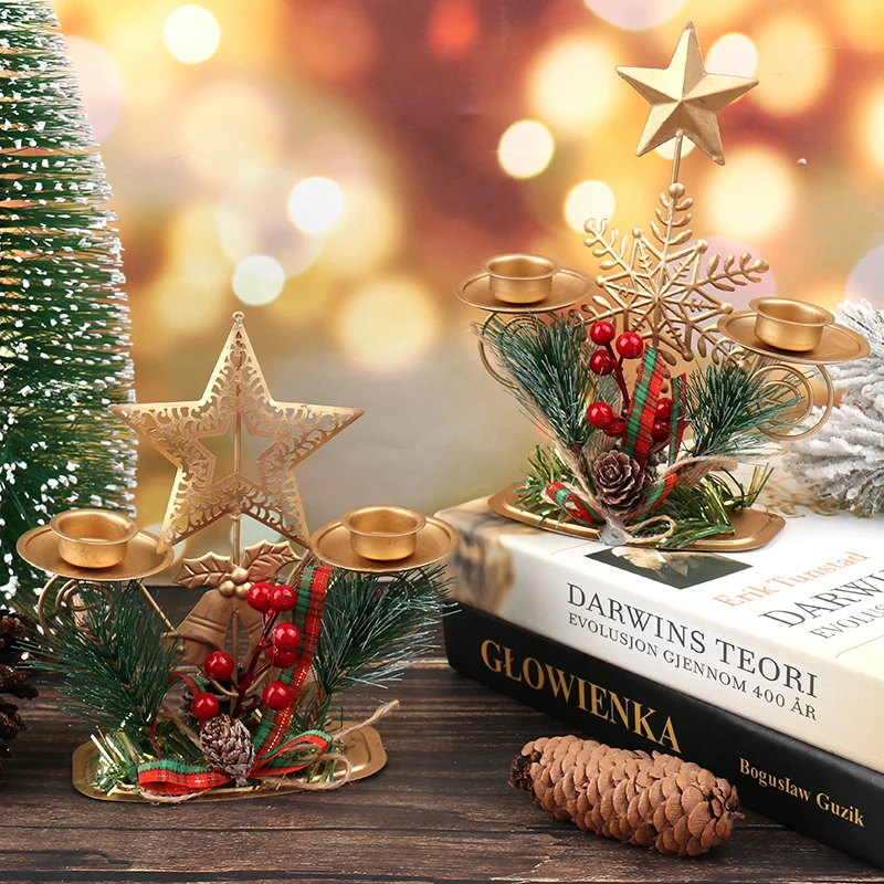 2021 Рождественский Железный Подсвечник свечи Санта-Клаус для гостиной настольное