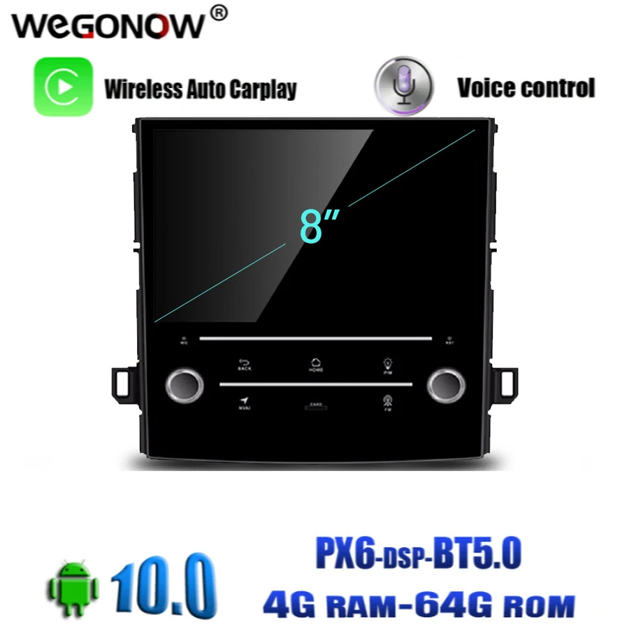 Автомобильный DVD проигрыватель PX6 DSP IPS Android 10 0 4 Гб 64 ROM 8 ядер навигация GPS карта RDS