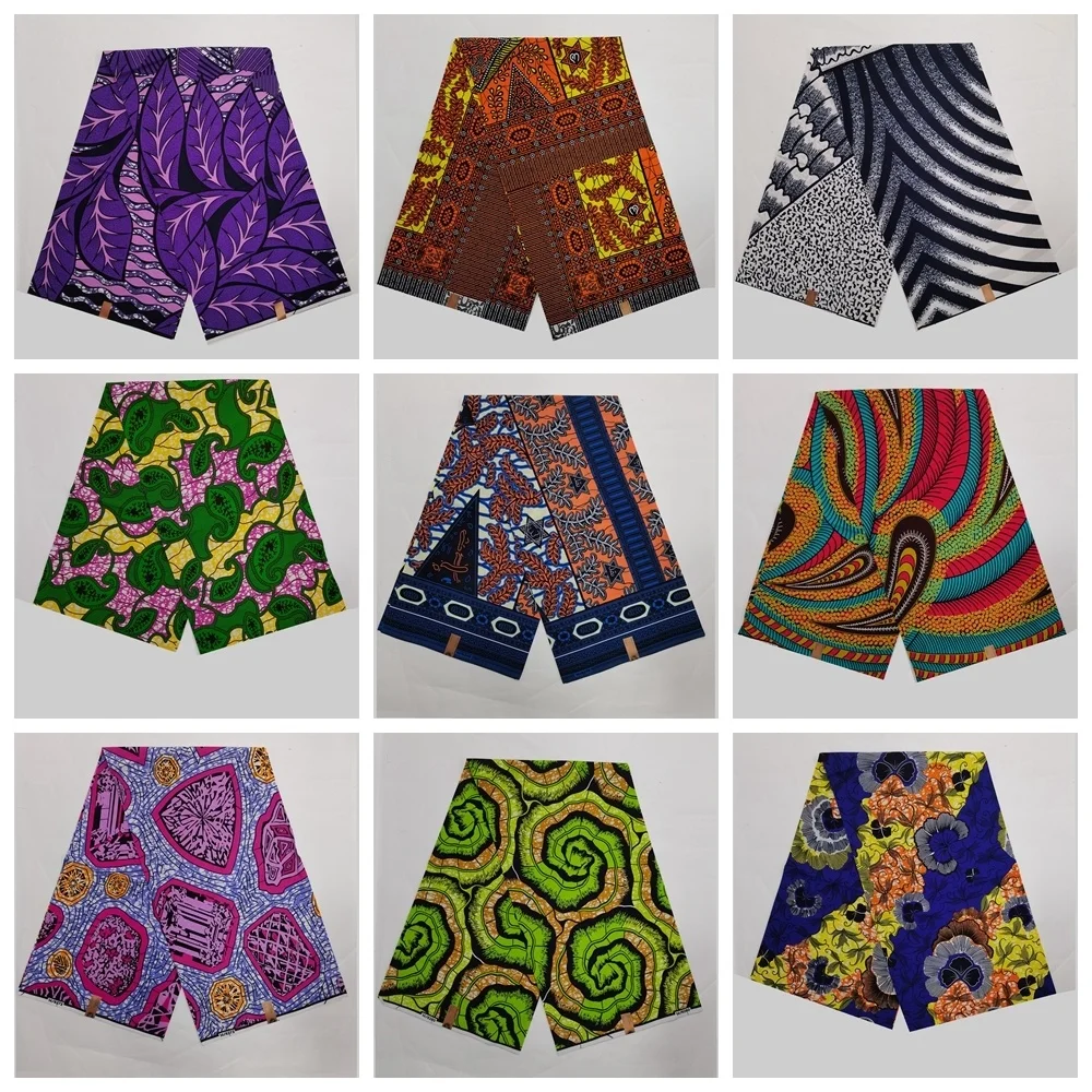 

Ankara Fabric African Real Wax Print 100% Cotton Sewing Material For Dress 2022 High Quality Wax Tissu Africain Coton 6yard