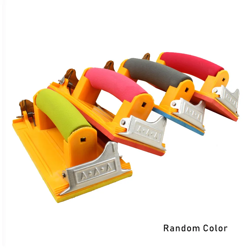 4pcs Random Color Держатель наждачной бумаги инструмент с 2-лист наждачной бумагой 9x11-дюймовая ручная шлифовальная машина с мягкой ручкой для дерева и гипсокартон шлифования - Цвет: 4pcs Random Color
