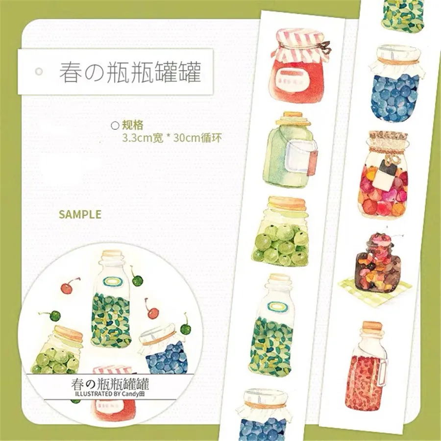 Новинка милая Маскировочная лента в виде бутылочек конфет для изготовления открыток ежедневника клейкая