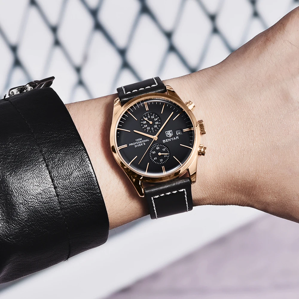 Мужские Спортивные кварцевые наручные часы с хронографом водонепроницаемые до