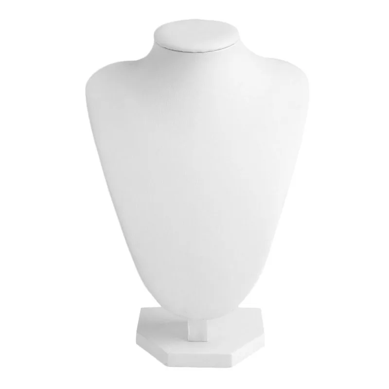 

Faux Leather Mannequin Jewelry Necklace Display Holder Neck Bust Stand Showcase