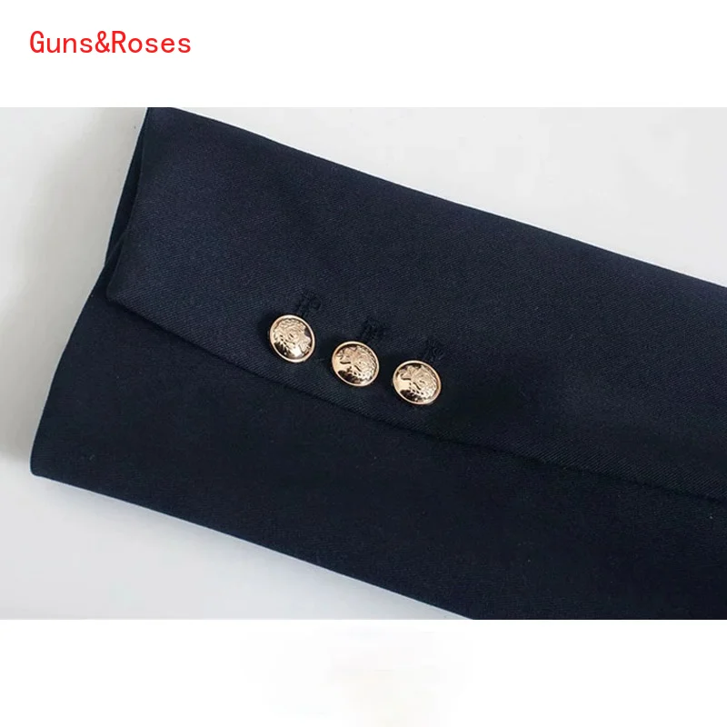 

Women Fashion With Pockets Double Breasted Blazer Coat Vintage Long Sleeve Back Vents Female Outerwear Chic Veste