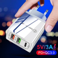 quick charge 3 0 pd usb charger universal 30w usb type c fast charger power adapter for iphone 12 8 plus xiaomi phone ipad
