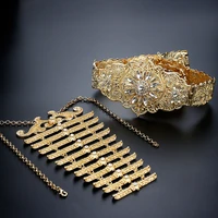 sunspicems ethnic caucasus bridal wedding jewelry sets belt breastplate arab caftan robe bijoux waist belt chain necklace 2021