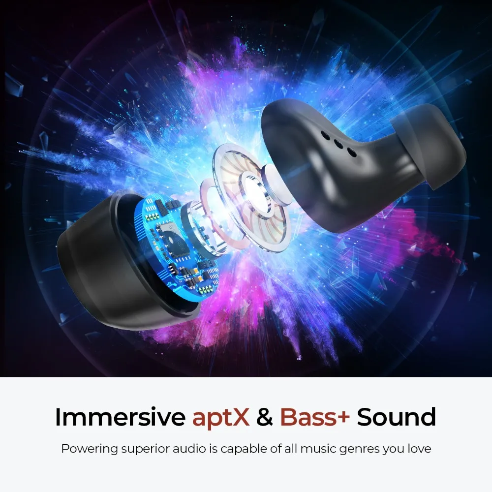 Mpow M8 Bluetooth 5.0 Wireless Earphones Support APTX 24h Playing Time CVC 8.0 Noise Cancelling Mic For iPhone 11 Xiaomi Samsung