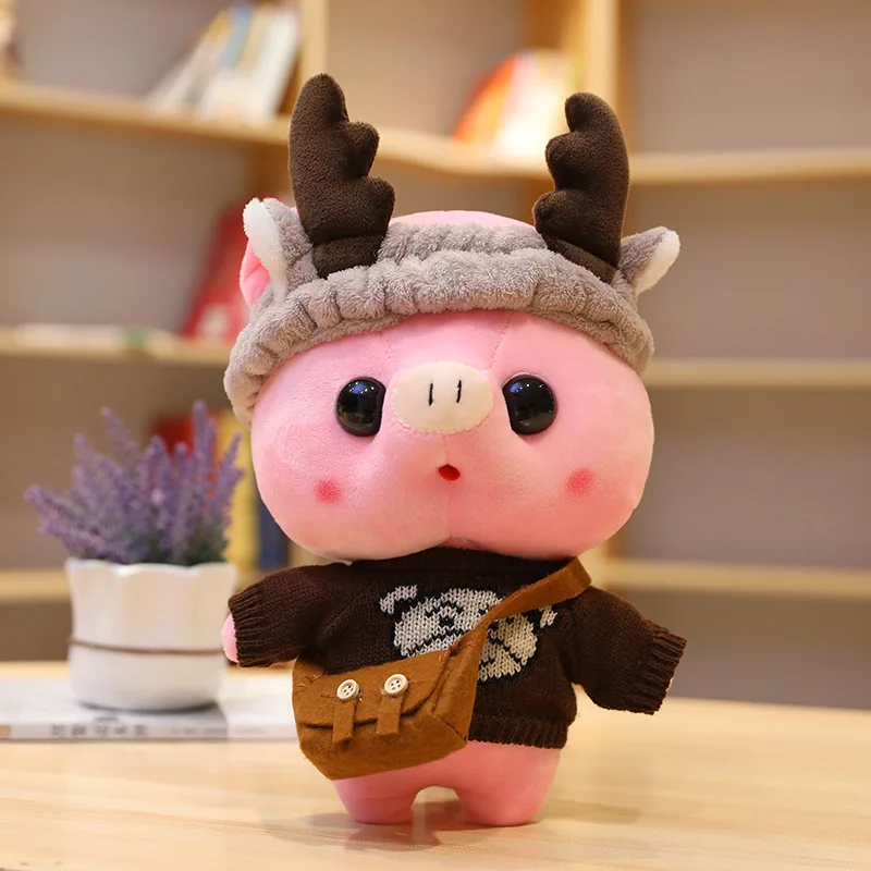 

30 CM Cute Cartoon Pink White Pig Stuffed Plush Dolls Kawaii DIY Dress up Pig Hand Puppet Plush Toys for Children Christmas Gift