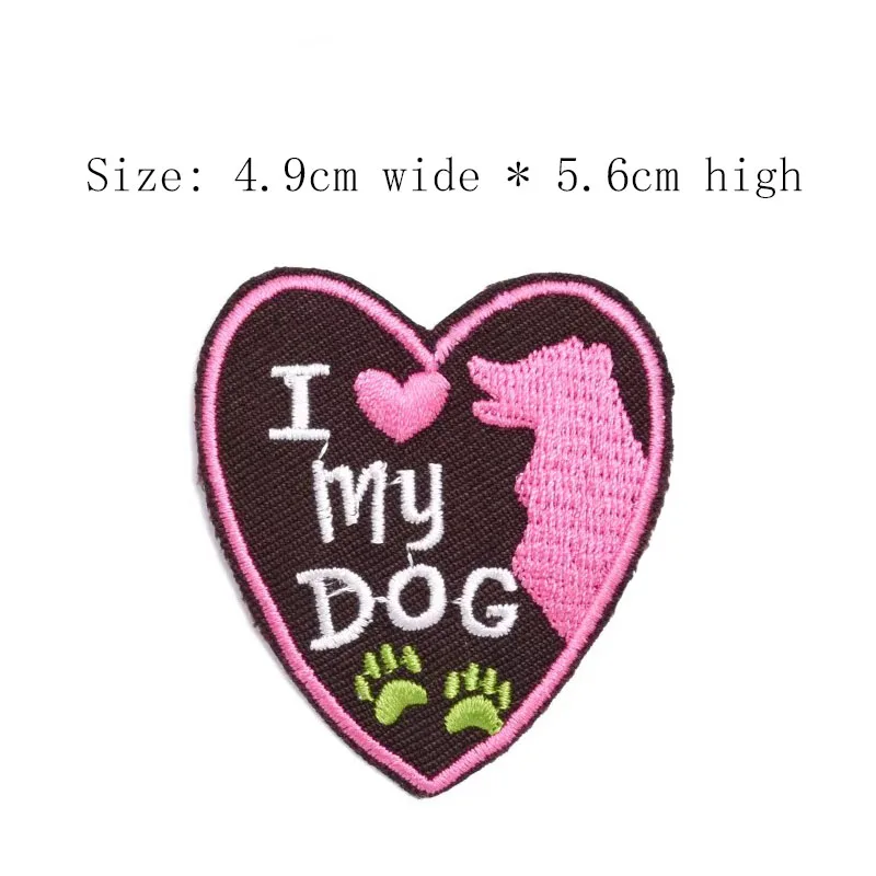 1 шт. бесплатная доставка вышивка I LOVE MY DOG CAT Приклеивание утюгом для левой