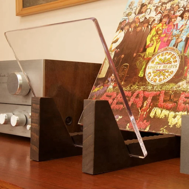 

Vinyl Record Storage Holder - Acrylic Ends - Display Your Singles and LPs in This Modern Portable Rack Unit