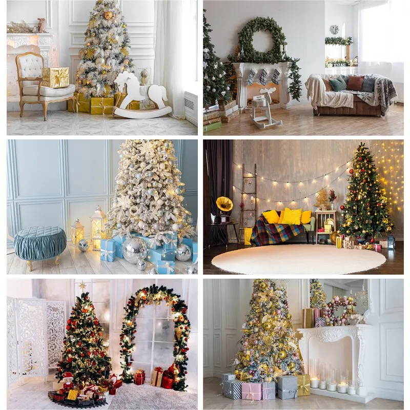 

Christmas Indoor Theme Photography Background Christmas tree Children Portrait Backdrops For Photo Studio Props 21519 HDY-04