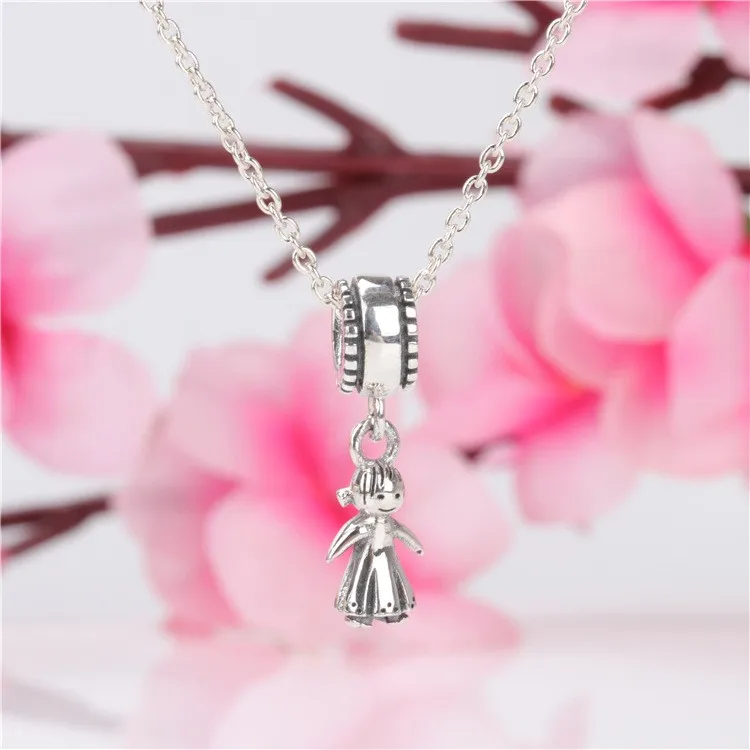 

Original 925 Sterling Silver Charm Fashion Simple Boy Girl Pendant Fit Pandora Women Bracelet & Necklace Diy Jewelry