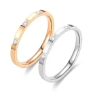 Обручальное кольцо Ramos из титановой стали с небольшим кубическим цирконием для женщин, розовое золото, цвета кристаллов, свадебные украшения