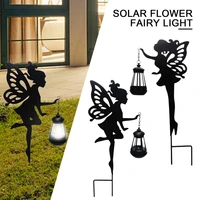 new hot led solar lights outdoor waterproof wrought iron flower fairy lantern garden plastic lawn street decoration