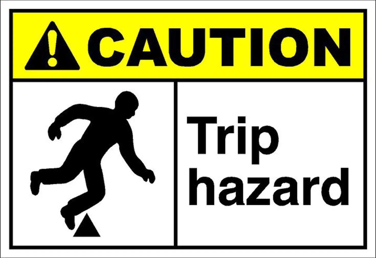

Trip Hazard Caution OSHA/ANSI Label Vinyl Decal Sticker Kit OSHA Safety Label Compliance Signs 8"