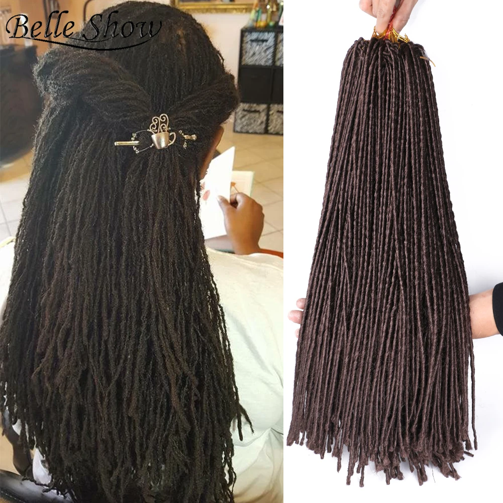 

Belle Show Synthetic Soft Dreadlocks Crochet Hair Extensions Straight Faux Locs Twist Braiding Hair For Men Women