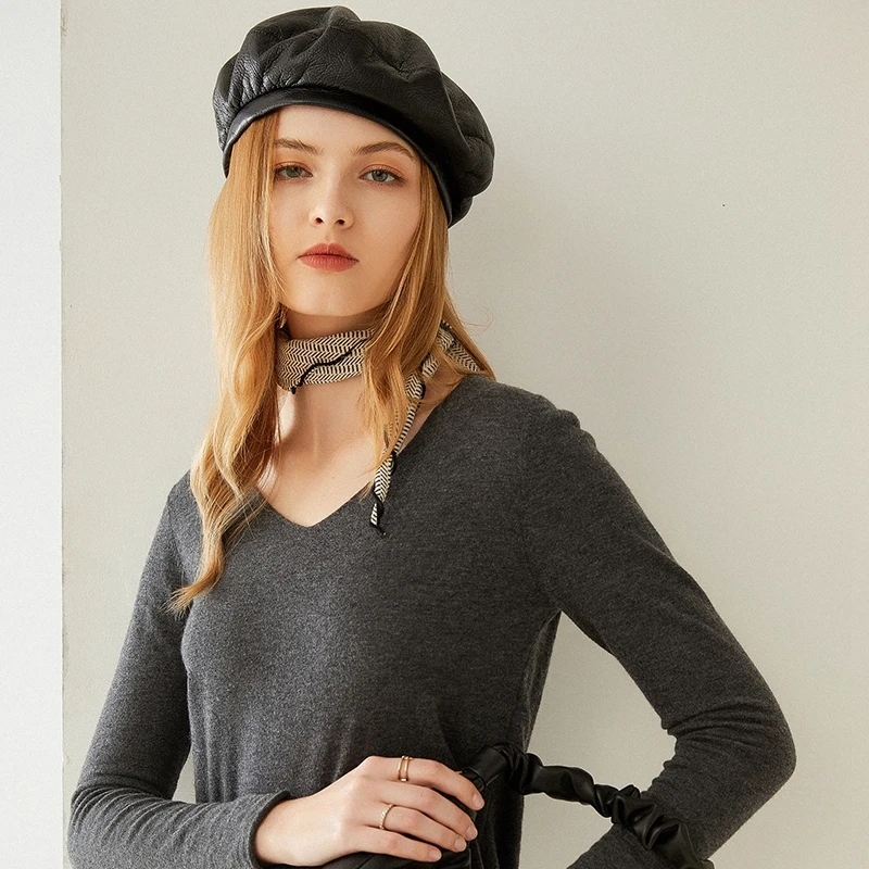 Женская кашемировая блузка с V-образным вырезом Осень-зима 2020 | одежда