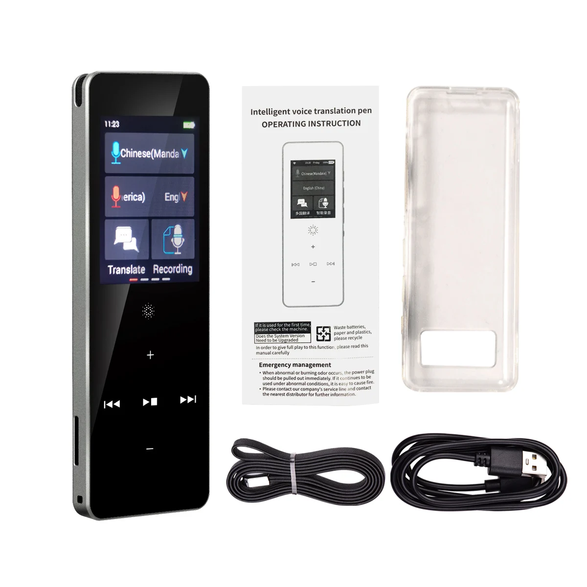 

2021 New X1 Smart Voice Recording Translator Device Support 89 Languages Instant Two Way Translation with 2.0 Inch TouchScreen