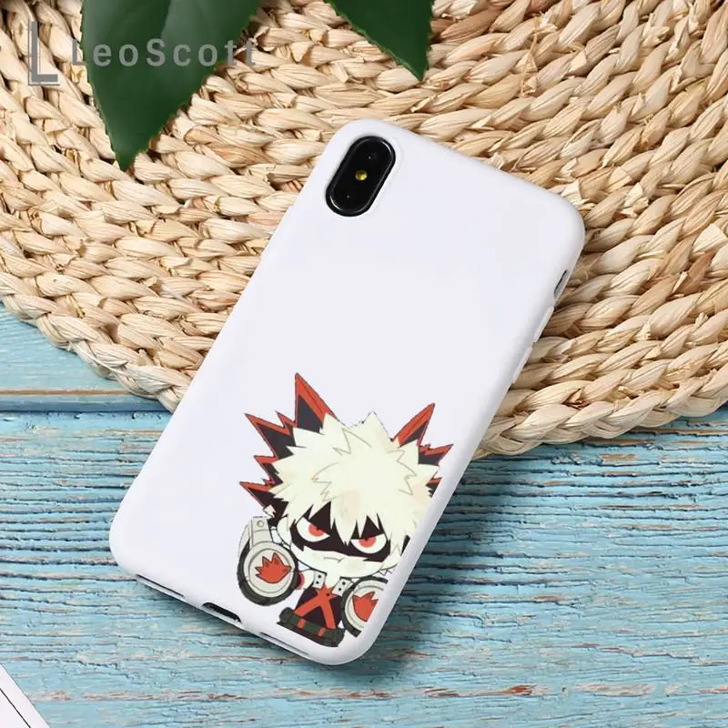 

Anime My deku bakugou Boku no Phone Case Candy Color for iPhone 11 12 mini pro XS MAX 8 7 6 6S Plus X 5S SE 2020 XR