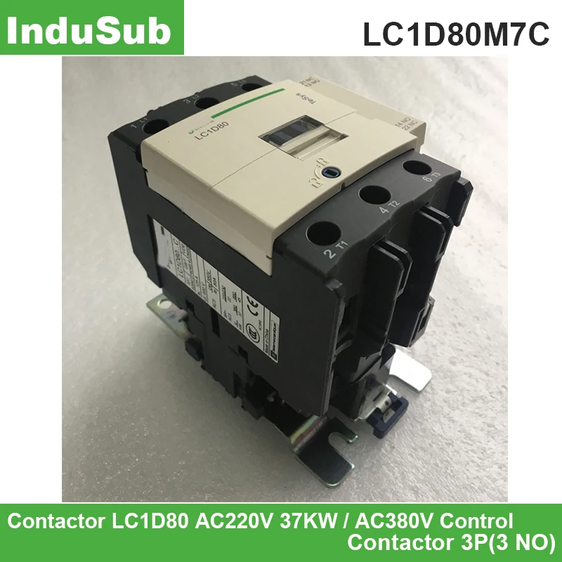 

LC1D80M7C оригинальный контактор переменного тока LC1D80 AC220V Стандартная нагрузка 37KW / AC380V контактор управления 3P(3 NO)