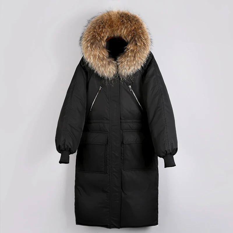 Fitaylor женский теплый пуховик с большим воротником из натурального меха капюшоном