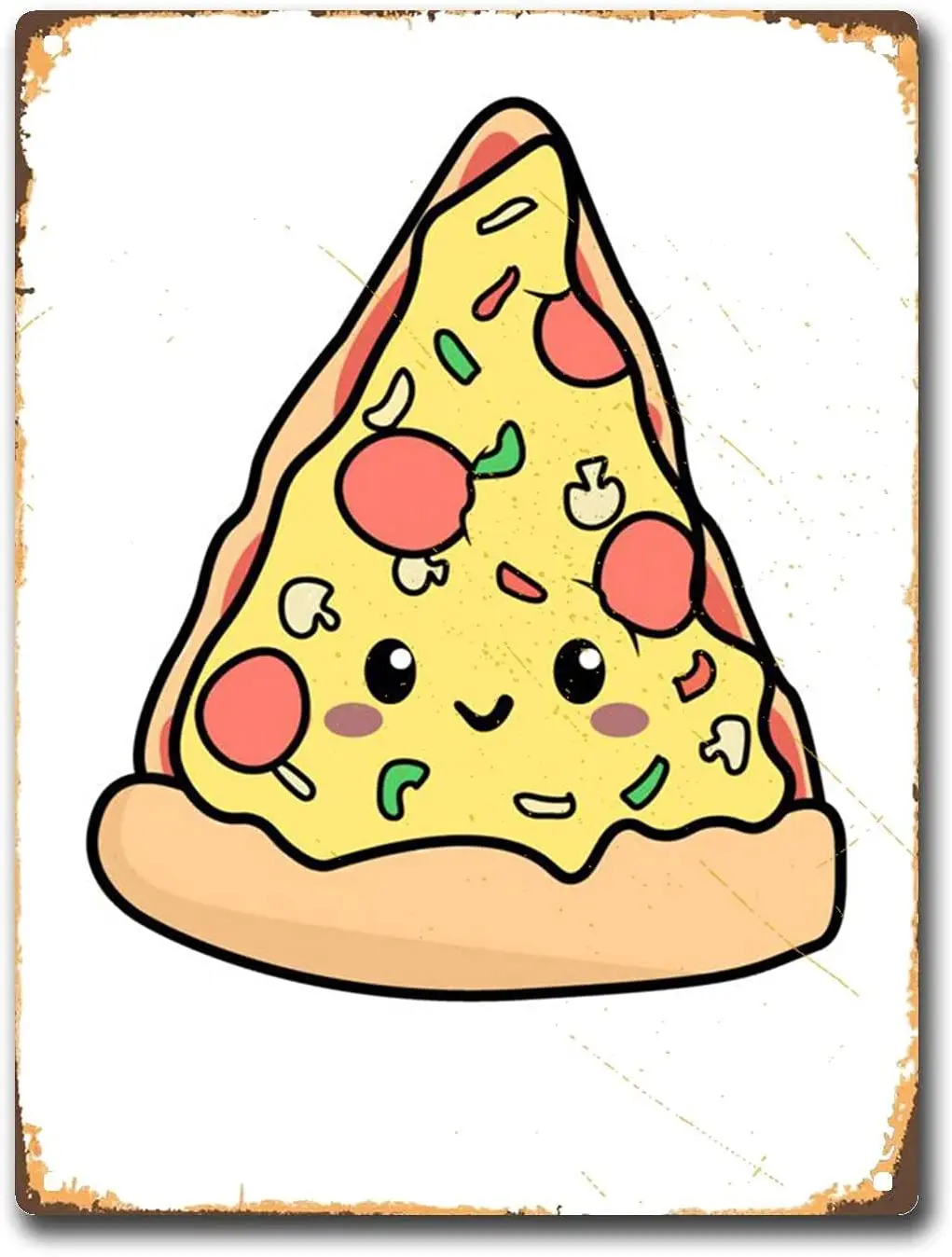 Retro Tin Sign Pizza Cartoon Metal Wall Art Deco Living Room Farmhouse Coffee Shop Store |