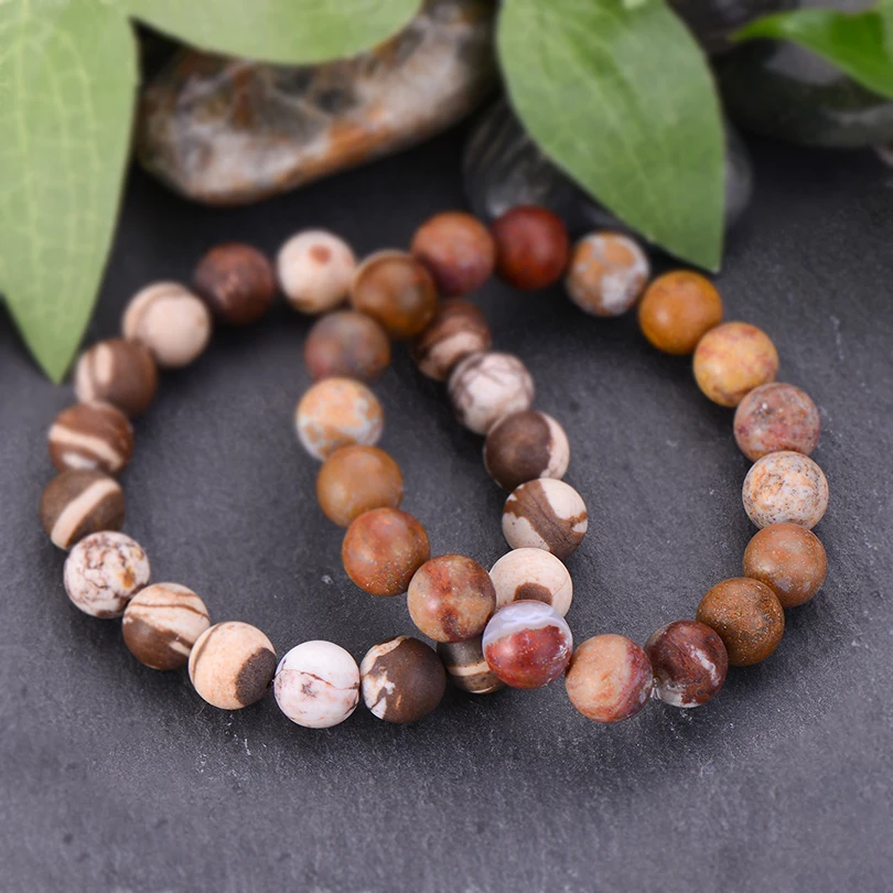 Vintage 10mm Matte Stone Yoga Strand Bracelets Couple Gift Unique Round Beads Boho Bracelet Handmade Men Jewelry Hot Sale | Украшения и