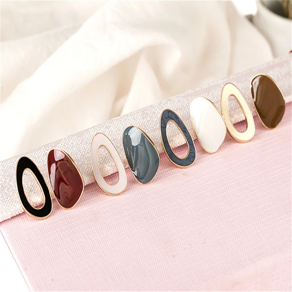 Корейские модные серьги гвоздики геометрические неправильной формы в форме