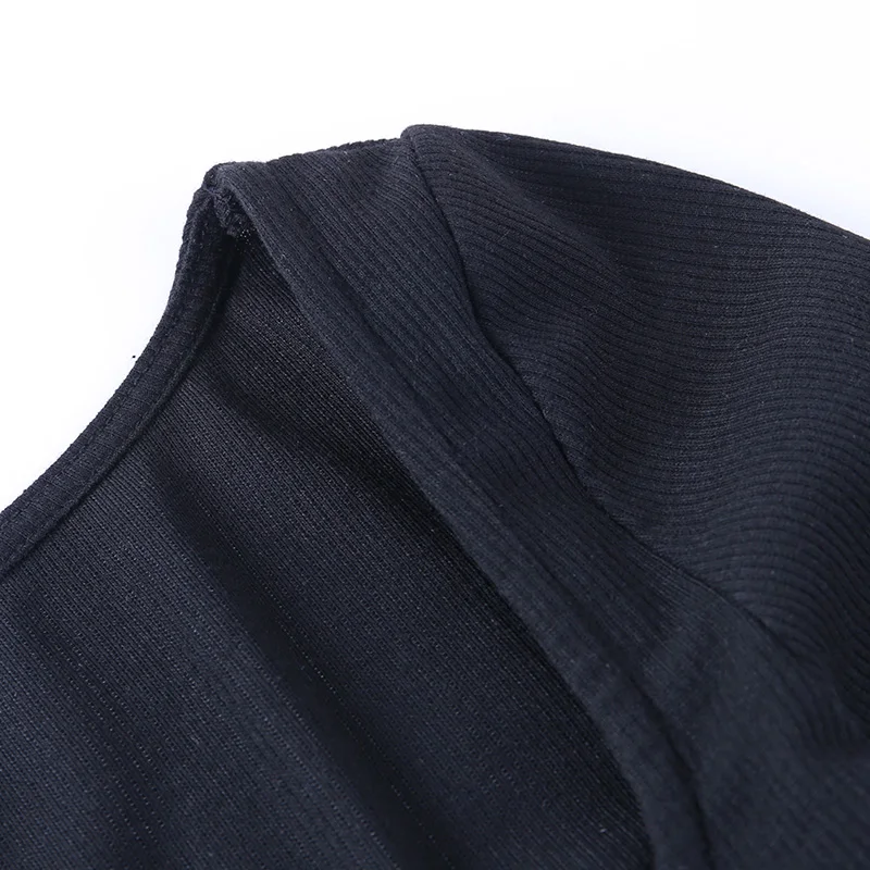 

InstaHot sexy two piece set square collar long sleeve crop tops high waist basic shorts bodycon outfit fitness 2 piece sets 2020