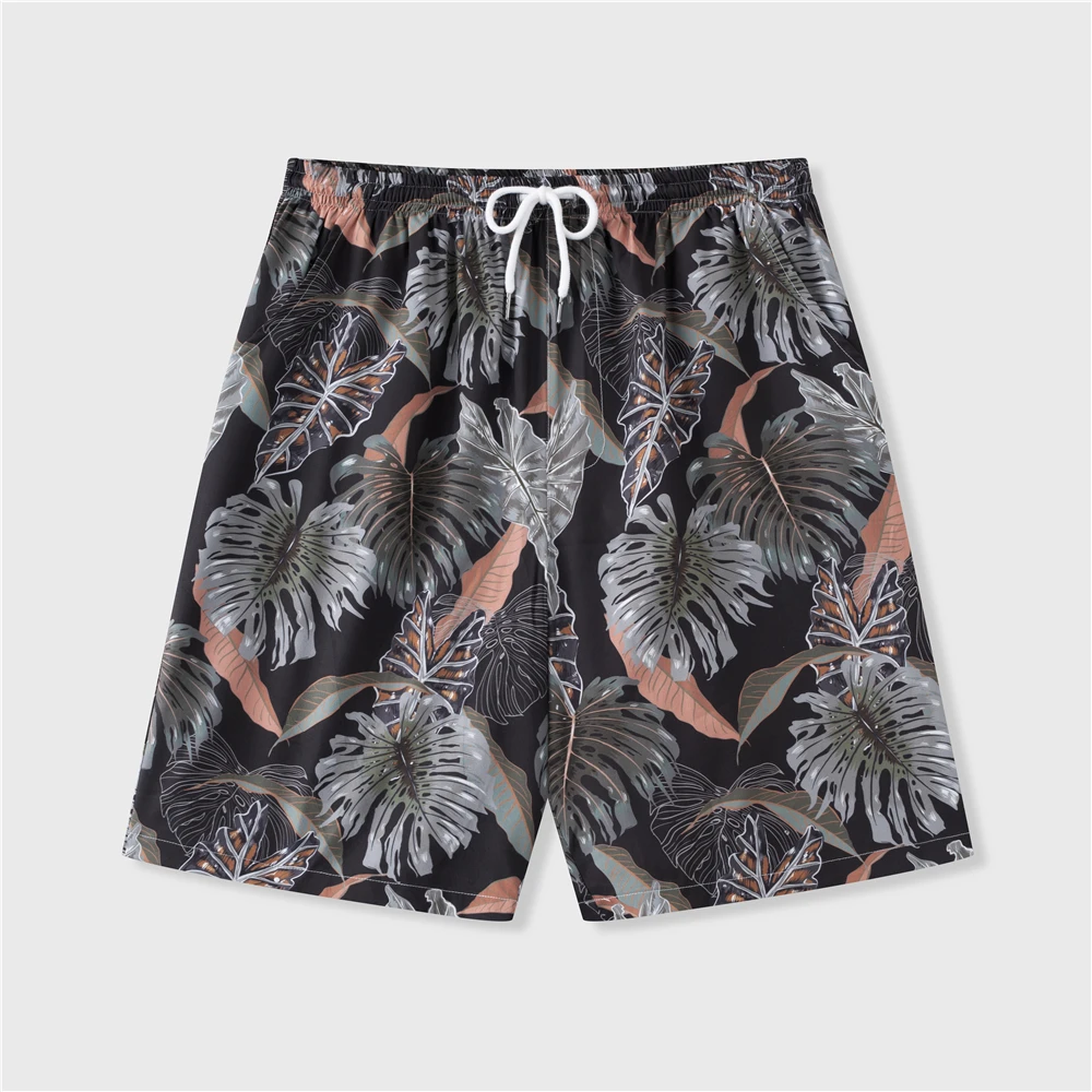

OSCN7 2021 Men Shorts Beach Short Breathable Quick Dry Loose Summer Casual Hawaii Printing Shorts Man Plus Size 130