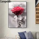 Минималистичный настенный плакат в скандинавском стиле красная роза, холст с рисунком буквы цветов, Современное украшение для дома и комнаты, аксессуары