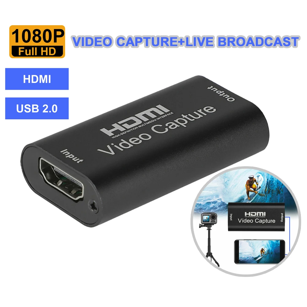 

Video Capture Device HD 1080p 30fps HDMI-compatible Disk Video Recorder Adapter USB 2.0 live broadcast Windows Android Mac OS