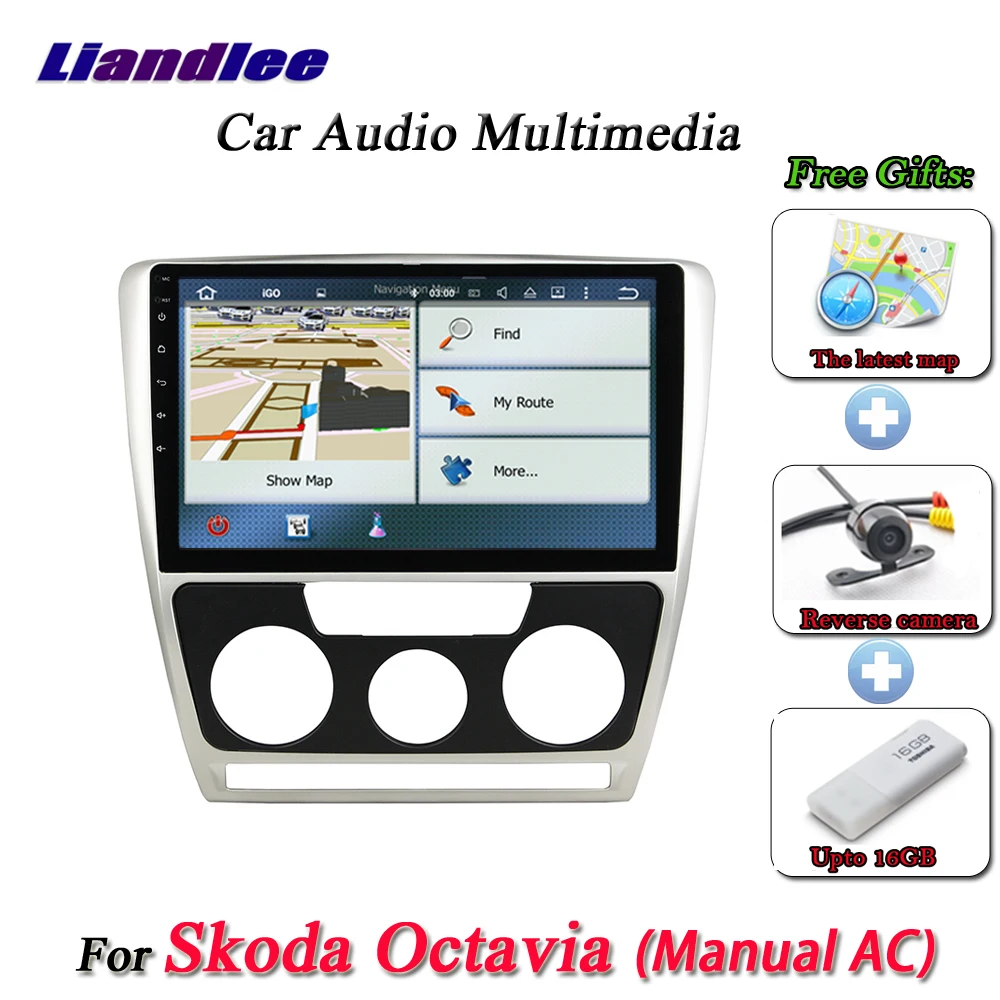 

Liandlee Car Android System For Skoda Octavia Manual AC 2007~2009 Radio GPS Wifi Navi Navigation HD Stereo Multimedia No CD DVD