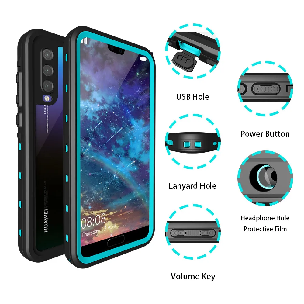 waterproof case for huawei p20 pro p20 lite mate 20 pro for iphone 11 12 pro max swimming cover coque water proof phone cases free global shipping