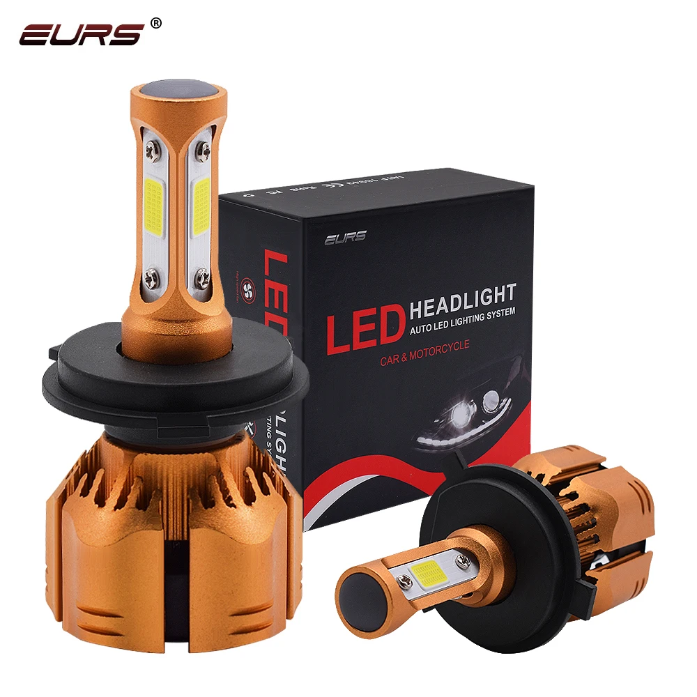 

EURS 6000k 4300k H1 H4 H7 Led car Headlight Bulb h11 9005 9006 car Led Headlight HB4 9012 Auto led light 60W 9000LM 3000K 8000K