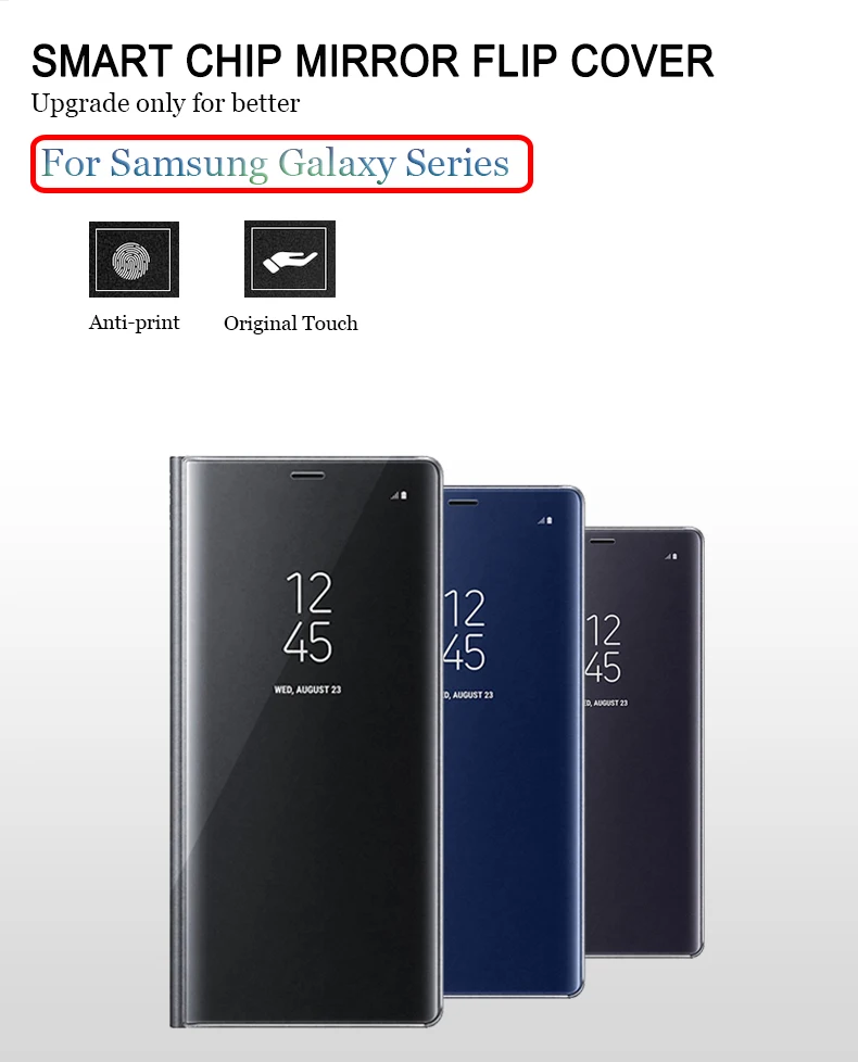 Lamorniea умный зеркальный чехол с чипом для samsung Galaxy Note 9 8 5 Флип кожаный чехол для samsung S8 S9 Plus S7 S6 Edge Plus