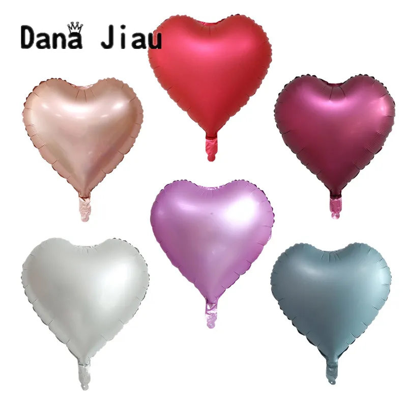 Danajiau новый металлический Цветной 18 дюймов heart из фольги гелиевые шары с днем