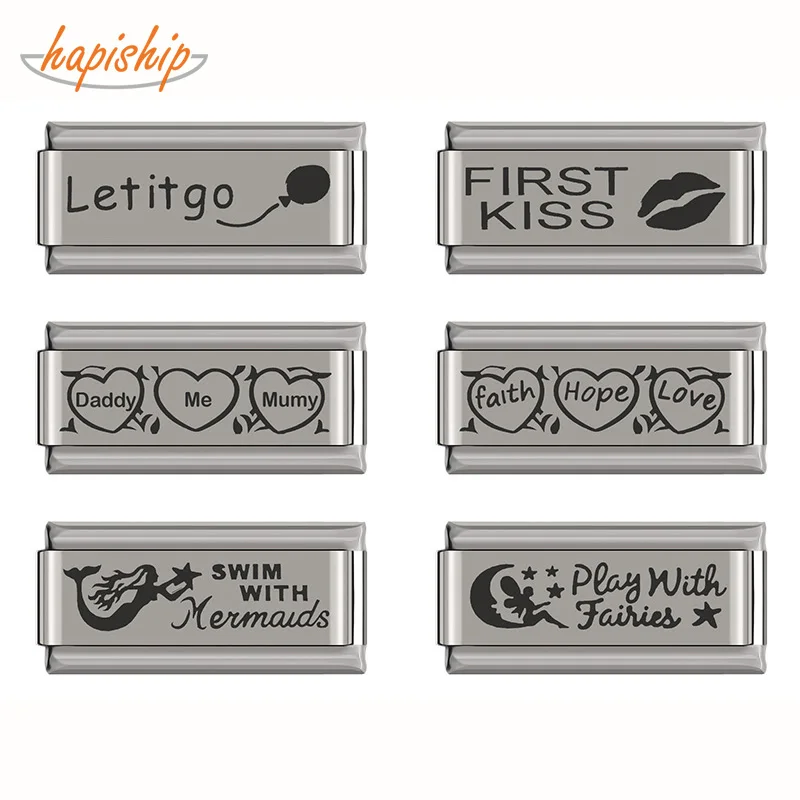 Hapiship Нержавеющая сталь поцелуй Русалочка сердце Let It Go итальянский Шарм Подходит